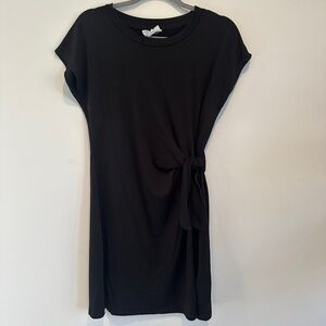 Black Tie-Front Dress